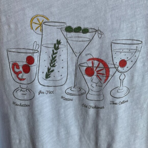 J. Crew Light Blue Cocktail Lineup Graphic Collector Short Sleeve Shirt - Picture 5 of 6